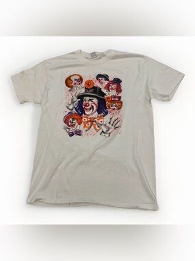Vintage Clown T-Shirt Graphic Tee Large Creepy Circus Horror Aesthetic